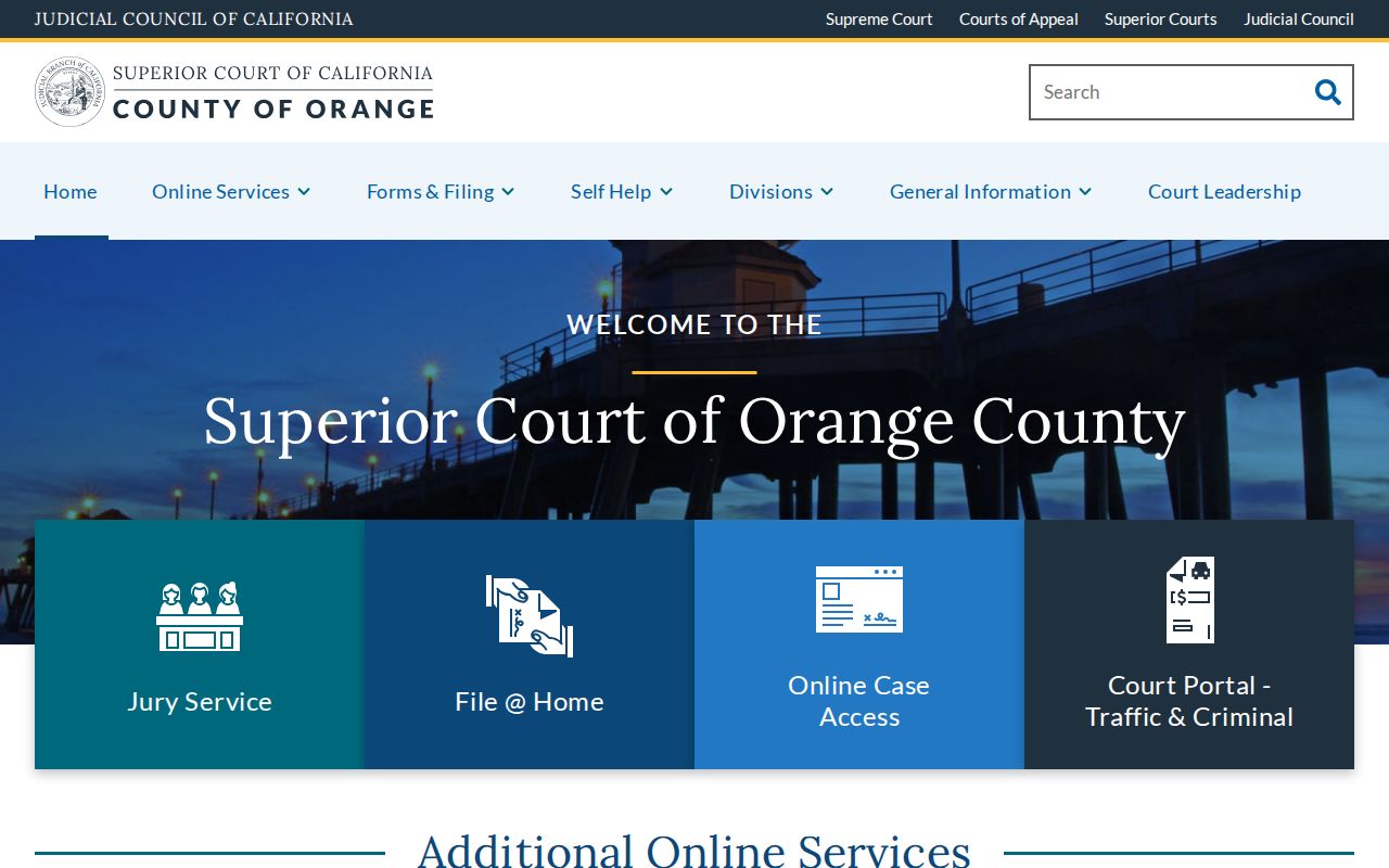 Orange County city directory Superior Court records access