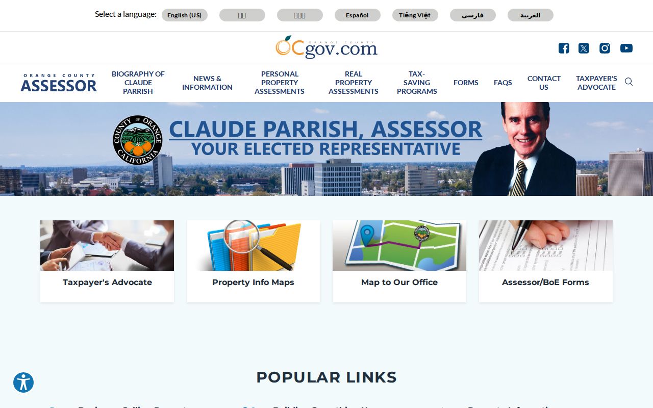 Orange County street directory Assessor property information